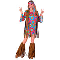 "HIPPIE" (Kleid, Weste, Stirnband, Peace-Zeichen Kette) – Vorderansicht
