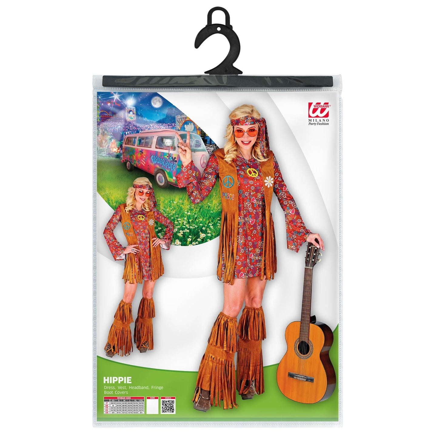 "HIPPIE" (Kleid, Weste, Stirnband, Stiefelüberzieher mit Fransen) – Ansicht 5