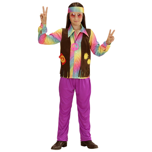 "HIPPIE" (Shirt mit Weste, Hose, Stirnband) – Vorderansicht