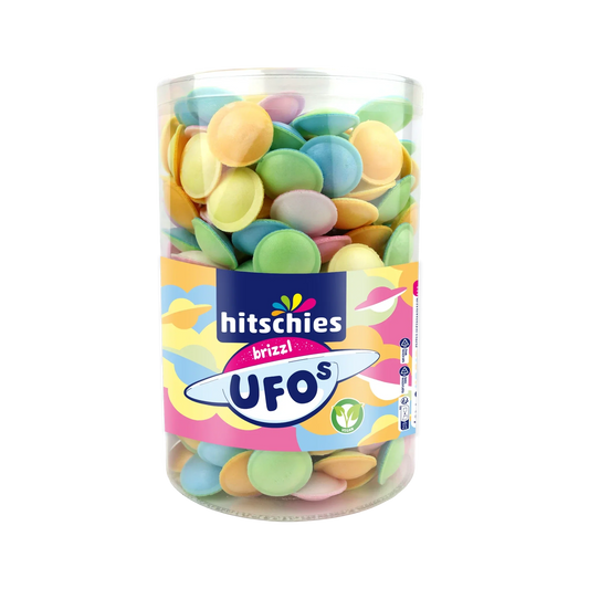 Hitschies Ufo's Dose 450g Brausepulver Fruchtmix – Produktansicht