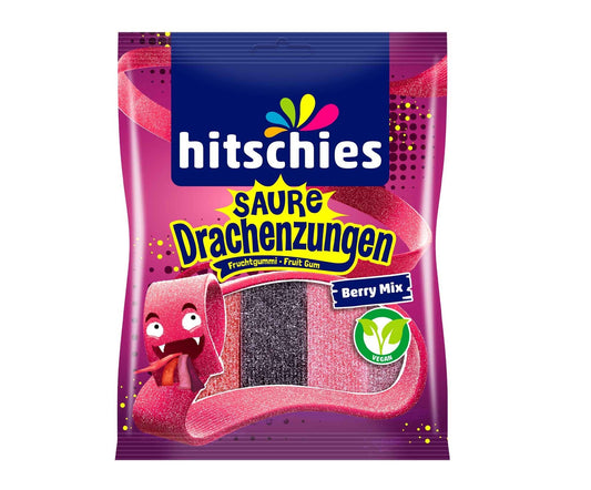 Hitschies Saure Drachenzungen Berry Mix vegan 125g - multipack vegane Fruchtgummis