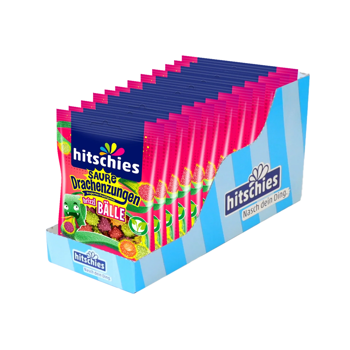Hitschies Saure Drachenzungen Brizzl Bälle Fruchtgummi 100 g