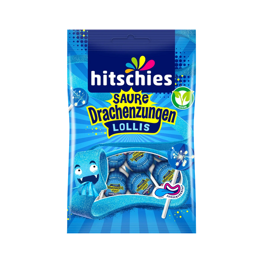 Hitschies Saure Drachenzungen Lollis blau – Produktansicht