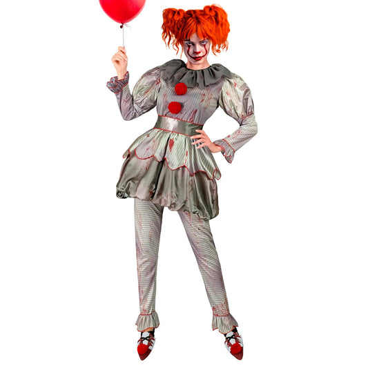 "HORROR CLOWN" (Kleid, Leggings, Gürtel, Schuhüberzieher) – Vorderansicht