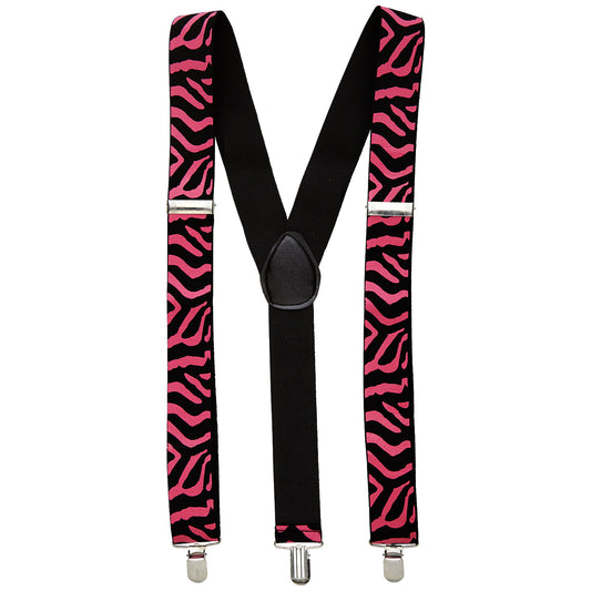 "HOSENTRÄGER PINK ZEBRA" – Vorderansicht