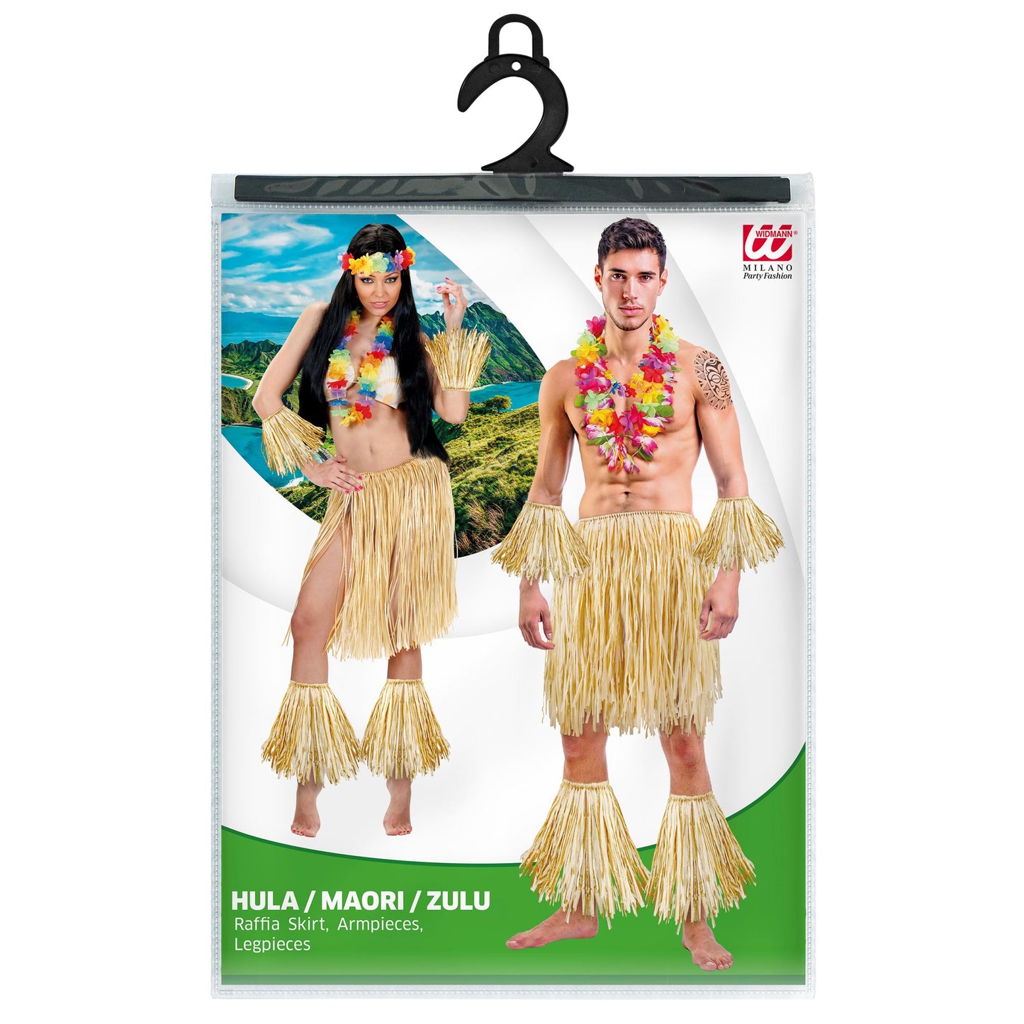 "HULA / MAORI / ZULU" (Rock, Arm- und Beinschmuck aus Raphia ) – Ansicht 4