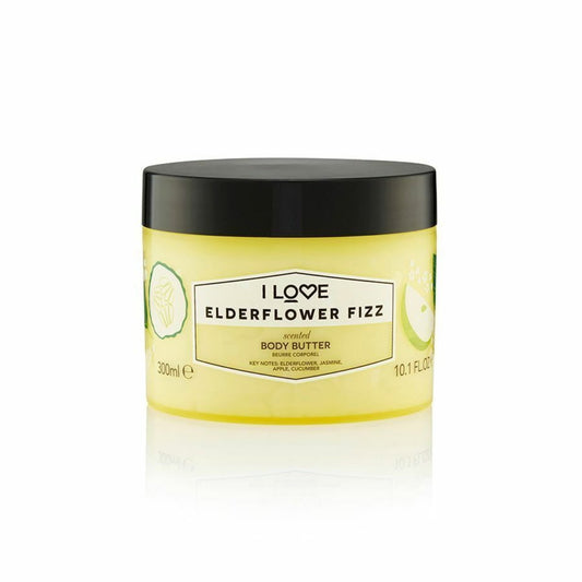 I Love I Love, Signature Collection, Vegan, Hydratisierend, Holunderblüten-Fizz, Körperbutter, 330 ml Regular