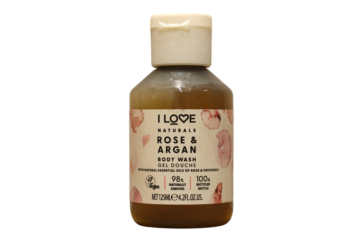 I Love, Naturals Collection, Vegan, Rose & Argan, Hydratisierend, Duschgel, Für alle Hauttypen, 125 ml