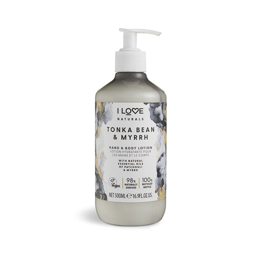 I Love I Love, Naturals Collection, Vegan, Feuchtigkeitsspendend und weichmachend, Tonkabohne & Myrrhe, Lotion, Für Hände & K