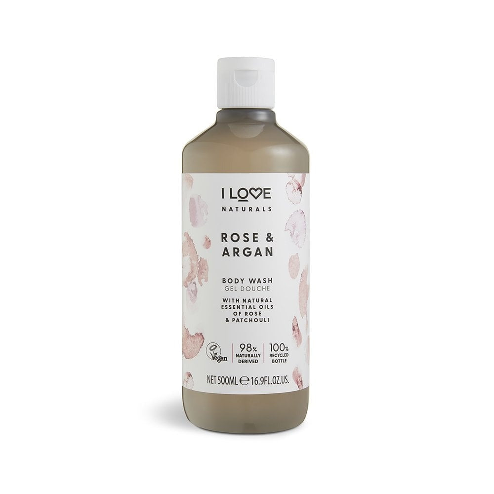 I Love, Naturals Collection, Vegan, Hydratisierend, Rose & Argan, Duschgel, 500 ml