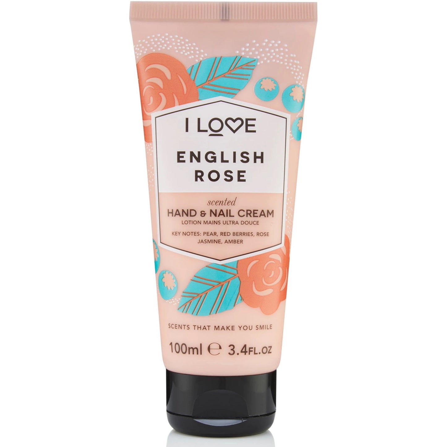 I Love I Love, Signature Collection, Englische Rose, Feuchtigkeitsspendend, Hand- und Nagelcreme, Englische Rose, 100 ml Regu