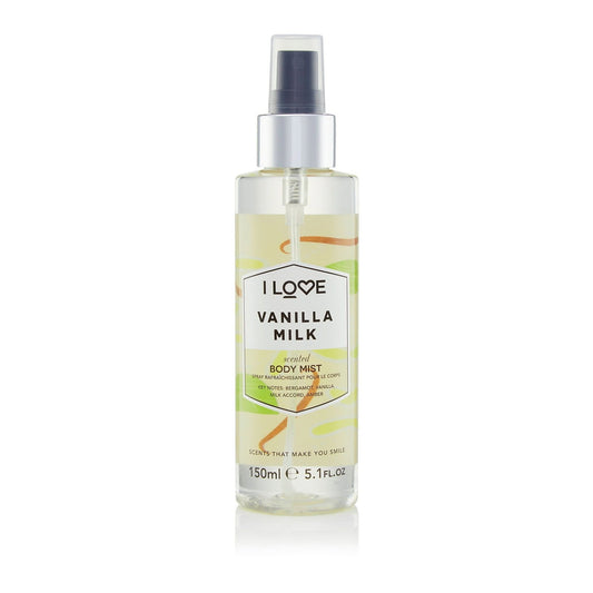 I Love I Love, Signature Collection, Vegan, Nebelspray, Vanillemilch, Über den ganzen Körper, 165 ml Regular