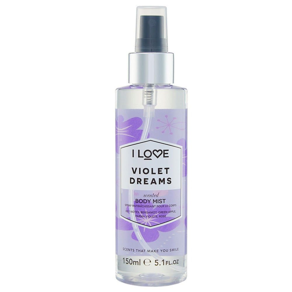 I Love I Love, Signature Collection, Vegan, Nebelspray, Violette Träume, Über den ganzen Körper, 165 ml Regular