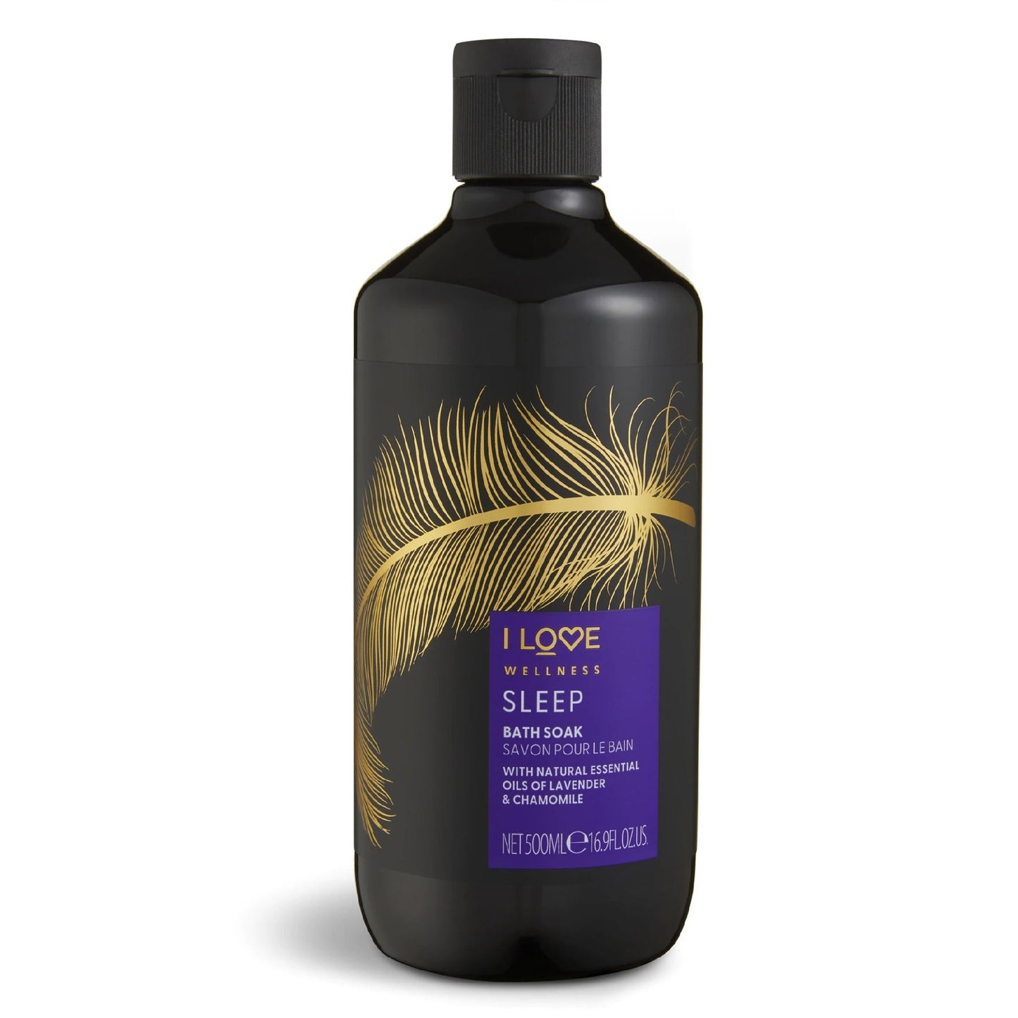 I Love I Love, Wellness Sleep, Ätherische Öle, Nährend und feuchtigkeitsspendend, Kamille & Lavendel, Badzusatz, 500 ml Regul