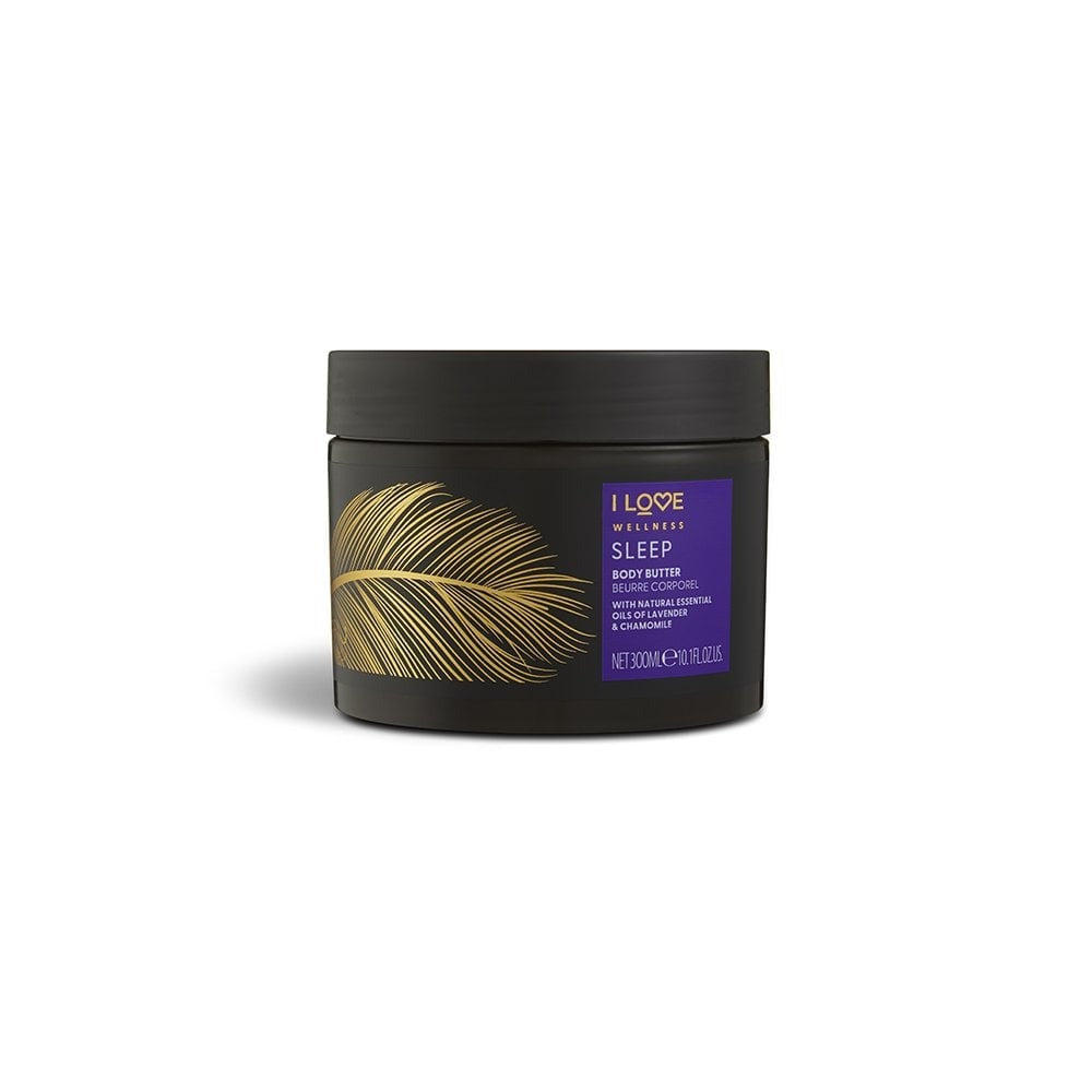 I Love I Love, Wellness Sleep, Vegan, Hydratisierend, Kamille & Lavendel, Körperbutter, 300 ml Regular