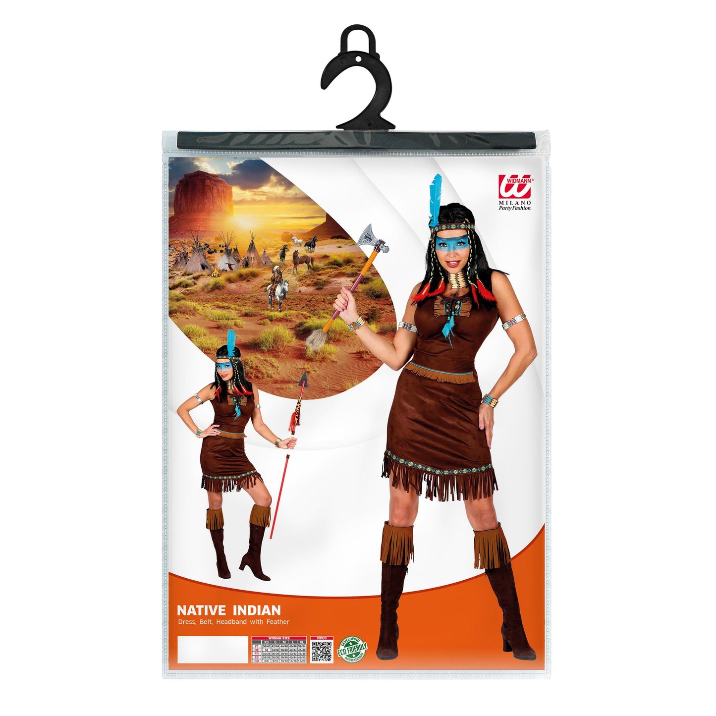 "INDIANERIN" (Kleid, Gürtel, Stirnband mit Feder) – Ansicht 5