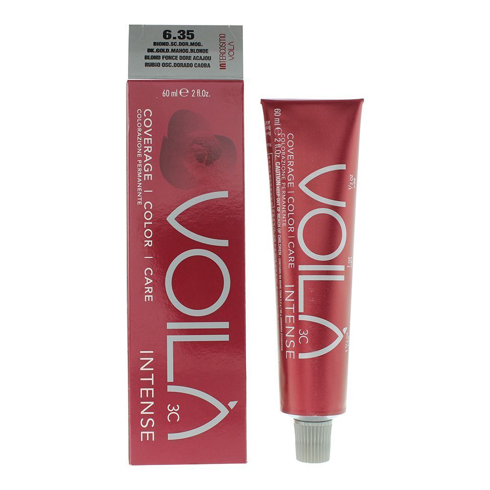 Intercosmo, Voila 3C Intense, Permanente Haarfarbe, 6.35 Dark Blonde Intense Mahogany, 60 ml