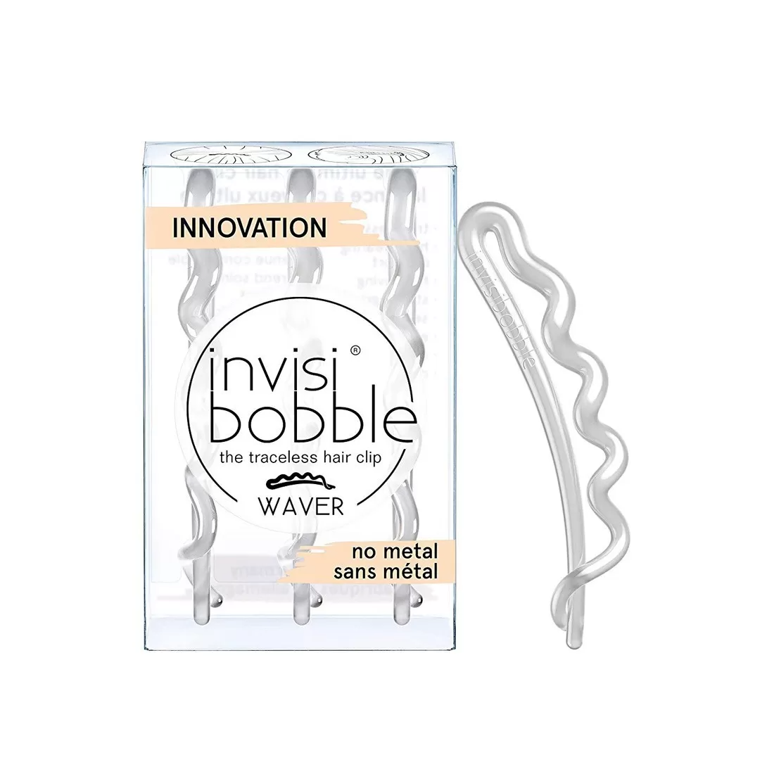 InvisiBobble Set Trio, InvisiBobble, Waves, Haarspange, Kristallklar, 3 stk Regular