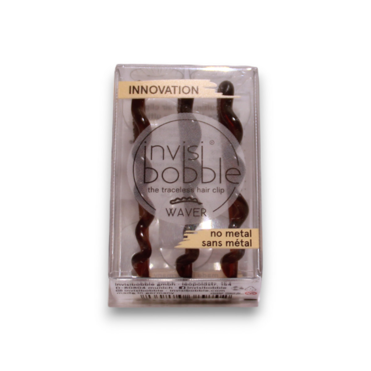 Set Trio, InvisiBobble, Waves, Haarspange, Ziemlich dunkel, 3 stk
