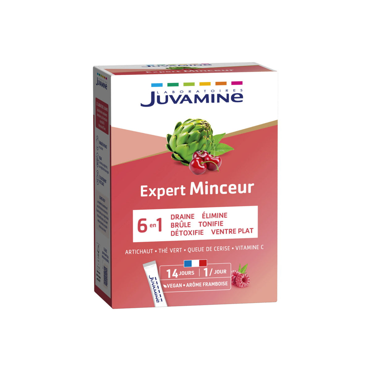 Juvamine, Expert Minceur 6 In 1, Slimming & Detox, Pulverstäbchen, 14 stk, 46.5 g