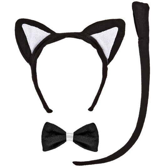 "KÄTZCHEN" Dress- Up- Set (Ohren, Fliege, Schwanz) – Vorderansicht