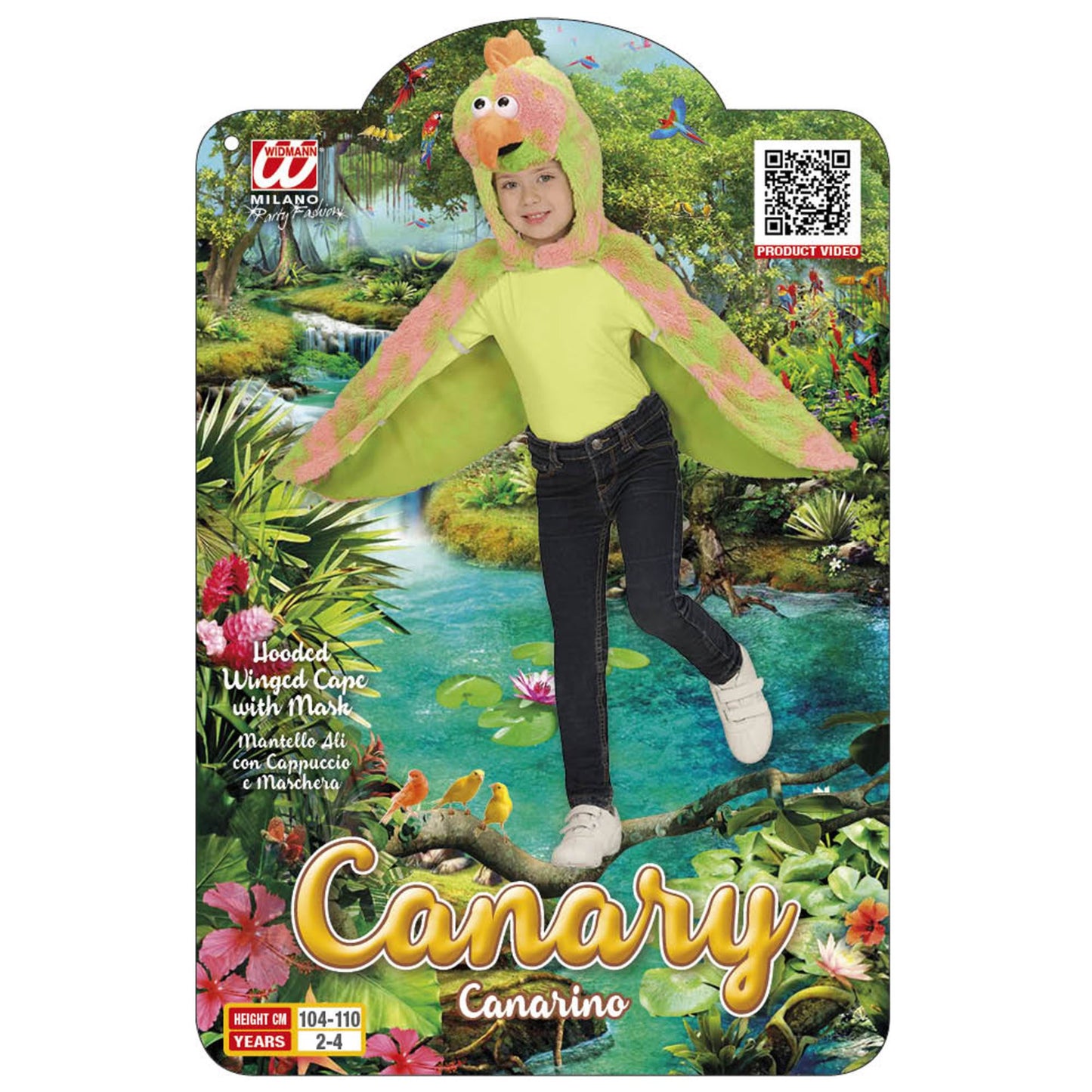 "KANARIENVOGEL SOFT PLÜSCHKOSTÜM" (geflügeltes Cape mit Kapuze) – Ansicht 4