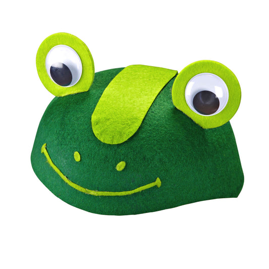 "KAPPE FROSCH" aus Filz – Vorderansicht