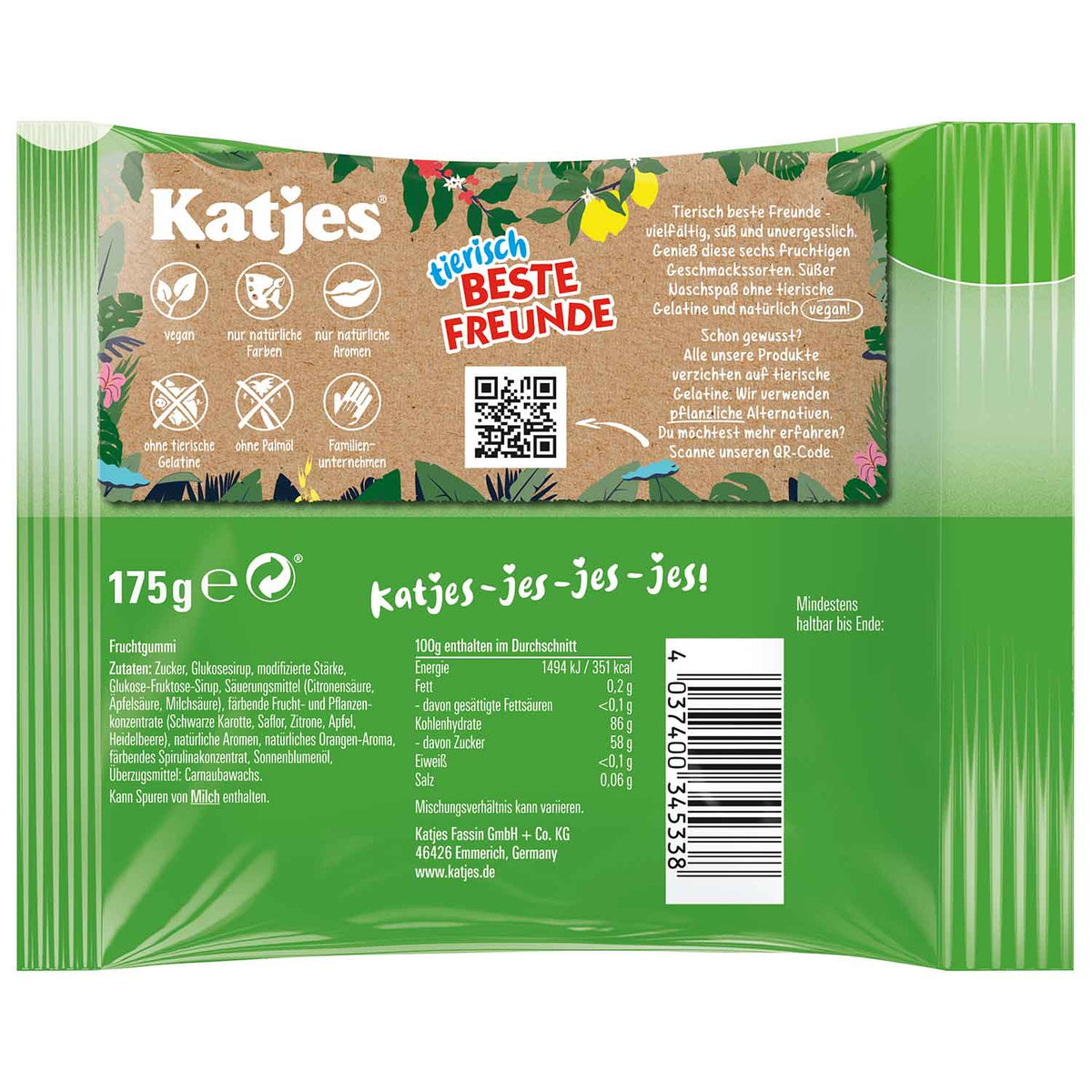 Katjes tierisch beste Freunde vegane Fruchtgummi 175 g