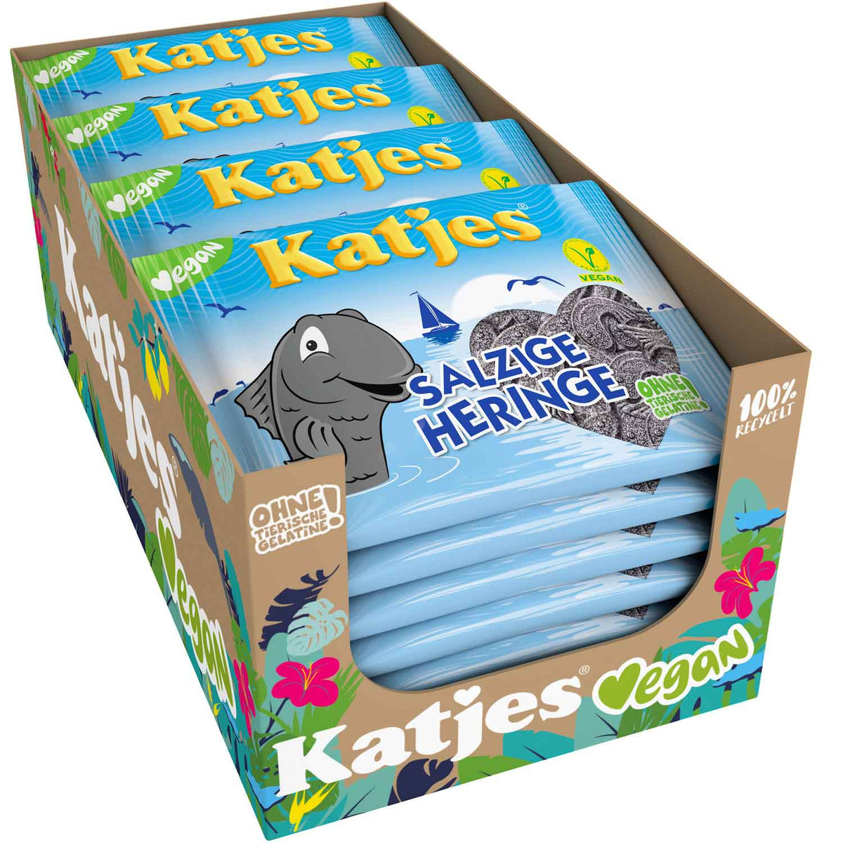 Katjes Salzige Heringe Lakritzsalz-Fische 210 g Packung