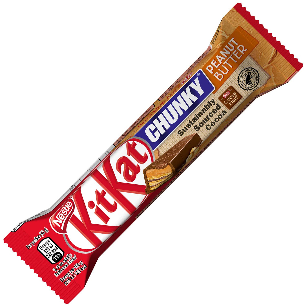 KitKat Chunky Peanut Butter Riegel 24x42g Knusperwaffel mit Erdnusscreme in Milchschokolade