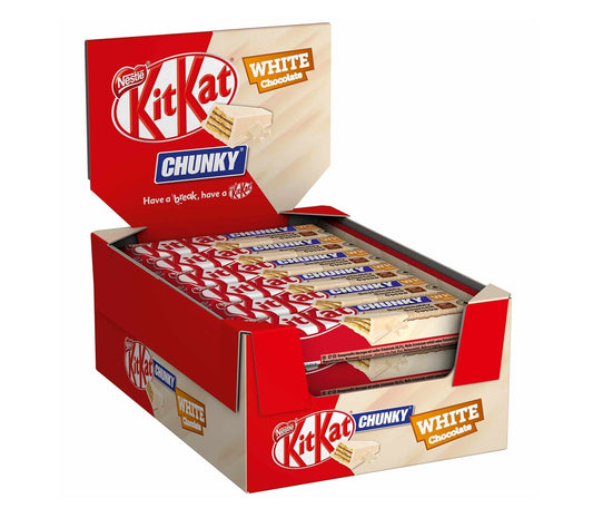 KitKat Chunky White Chocolate 24x40g Knusperwaffel-Riegel Einzelverpackung – Produktansicht