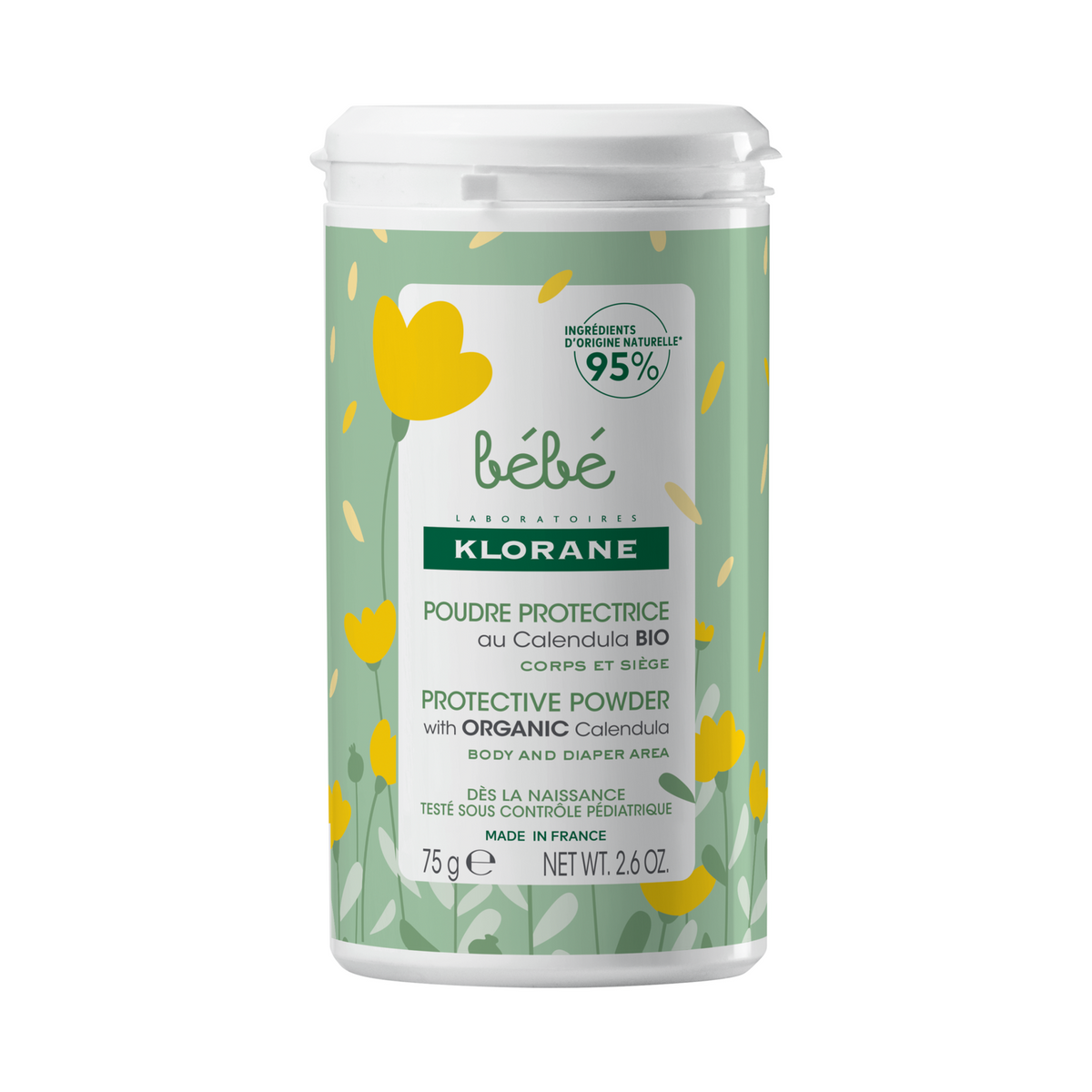 Klorane, Baby, Schützend, Körperpuder, 75 g