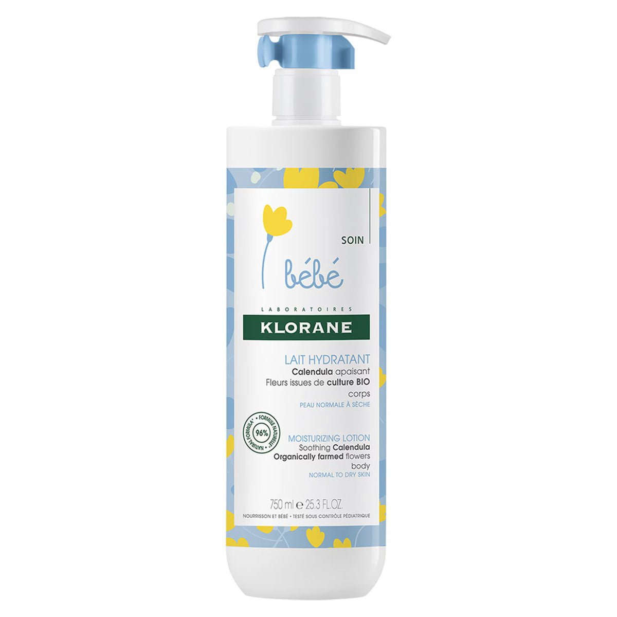 Klorane, Bebe, Ringelblume, Feuchtigkeitsspendend, Körpermilch, 750 ml