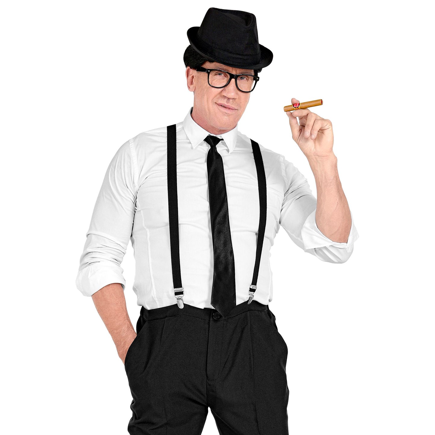 "KÖNIG DES BLUES" (Hut, Hosenträger, Krawatte, Brille, Zigarre) – Ansicht 5