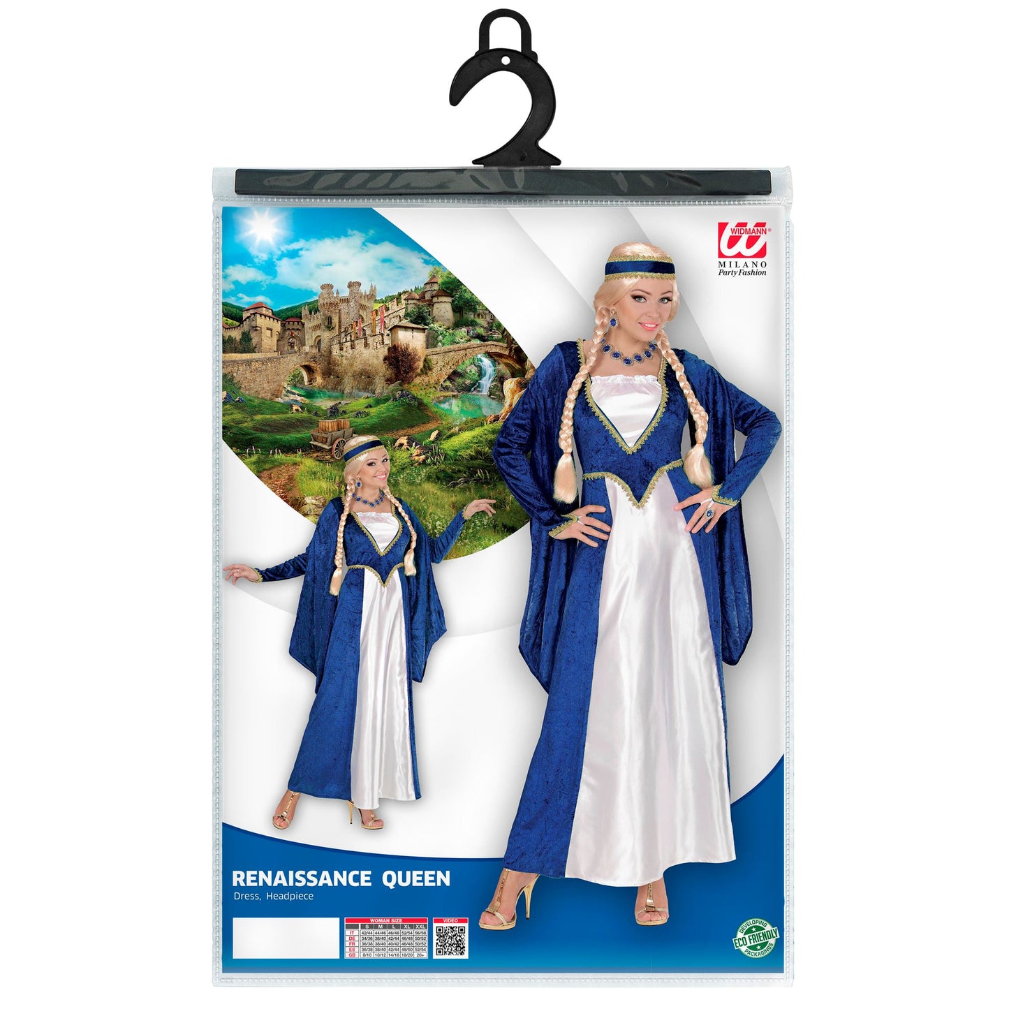 "KÖNIGIN DER RENAISSANCE" - Samt - blau (Kleid, Kopfbedeckung) – Ansicht 3