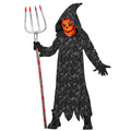 "KÜRBIS SENSEMANN" (Robe mit Kapuze, Maske) – Vorderansicht