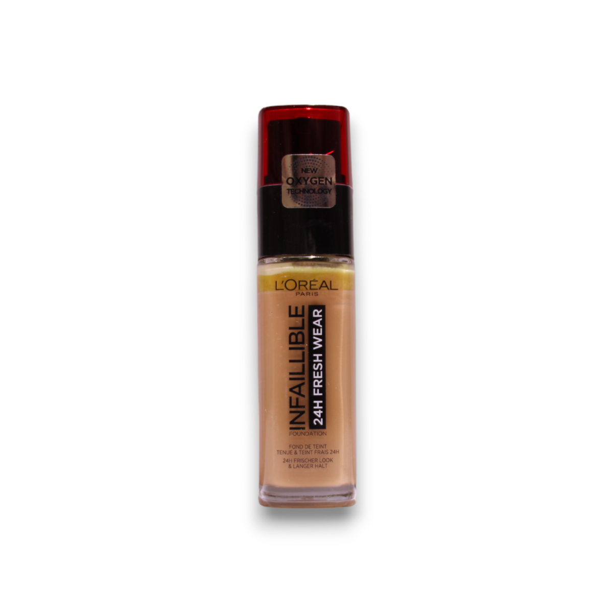L'Oreal Paris, Infaillible 24h Fresh Wear, Ganztägiges Tragen, Flüssige Grundierung, 300, Bernstein, SPF 25, 30 ml