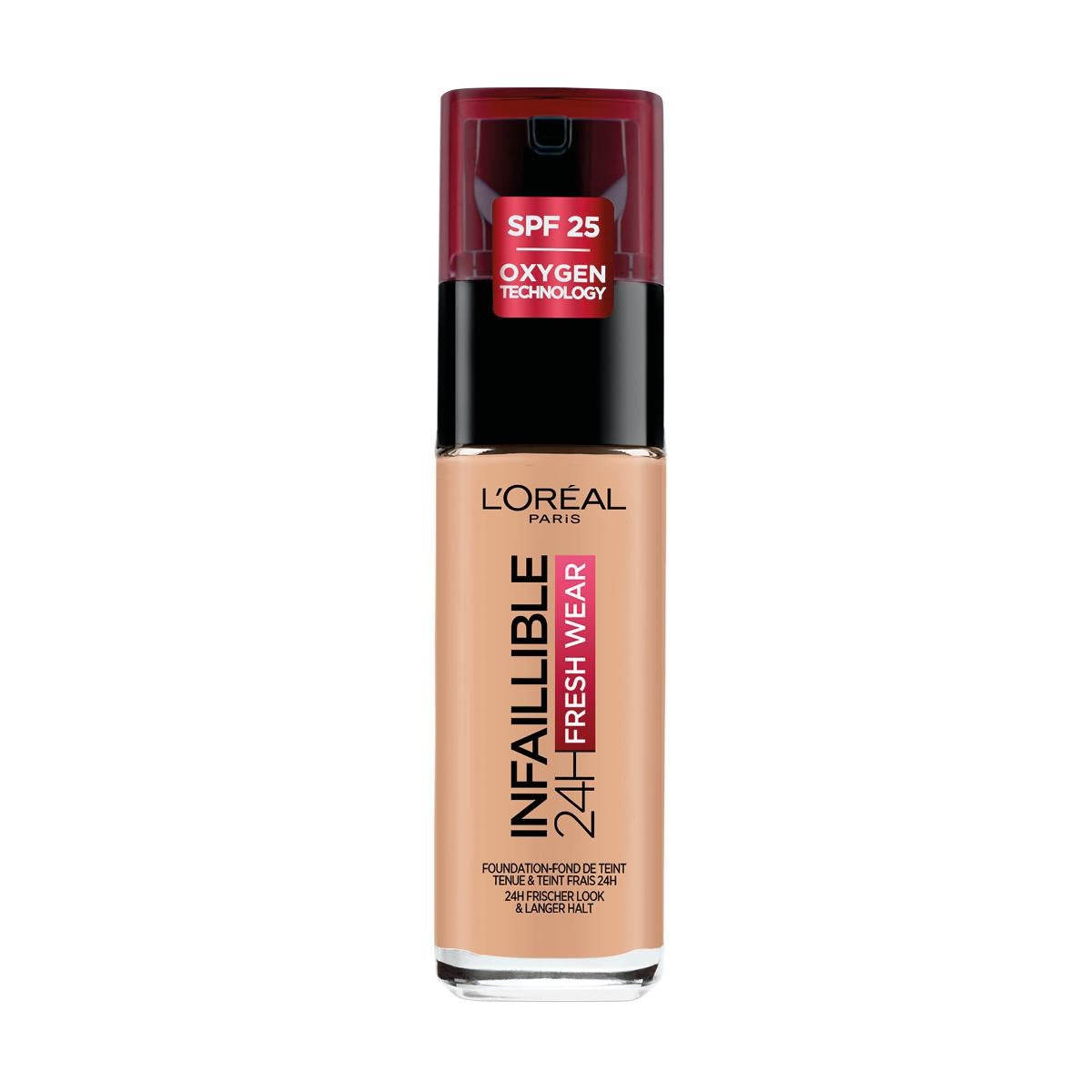 L`Oreal Paris L'Oreal Paris, Infaillible 24h Fresh Wear, Ganztägiges Tragen, Flüssige Grundierung, 235, Honig, SPF 25, 30 ml