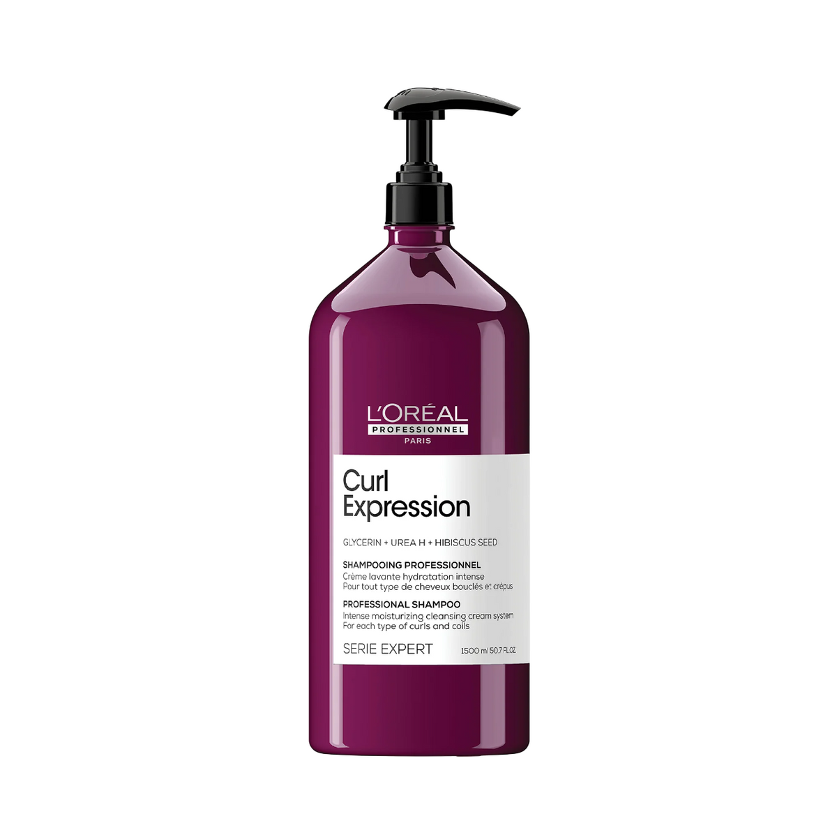 L'Oreal Professionnel, Serie Expert Curl Expression, Glycerin + Harnstoff H + Hibiskussamen, Haarshampoo, Intensive Feuchtigkeitspflege, 1500 ml