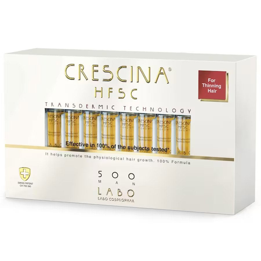Labo Suisse, Crescina, Transdermic HFSC 500, Zur Wachstumsstimulation, Ampullen Behandlungsserum, Für die Kopfhaut, Für Männer, 20 stk, 3.5 ml