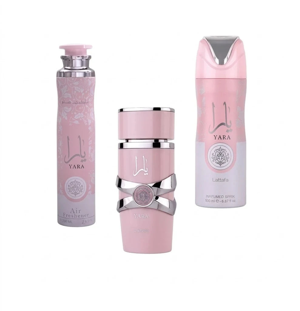 LATTAFA YARA 100 ML + DEO 200 ML + AF 300 VAPO