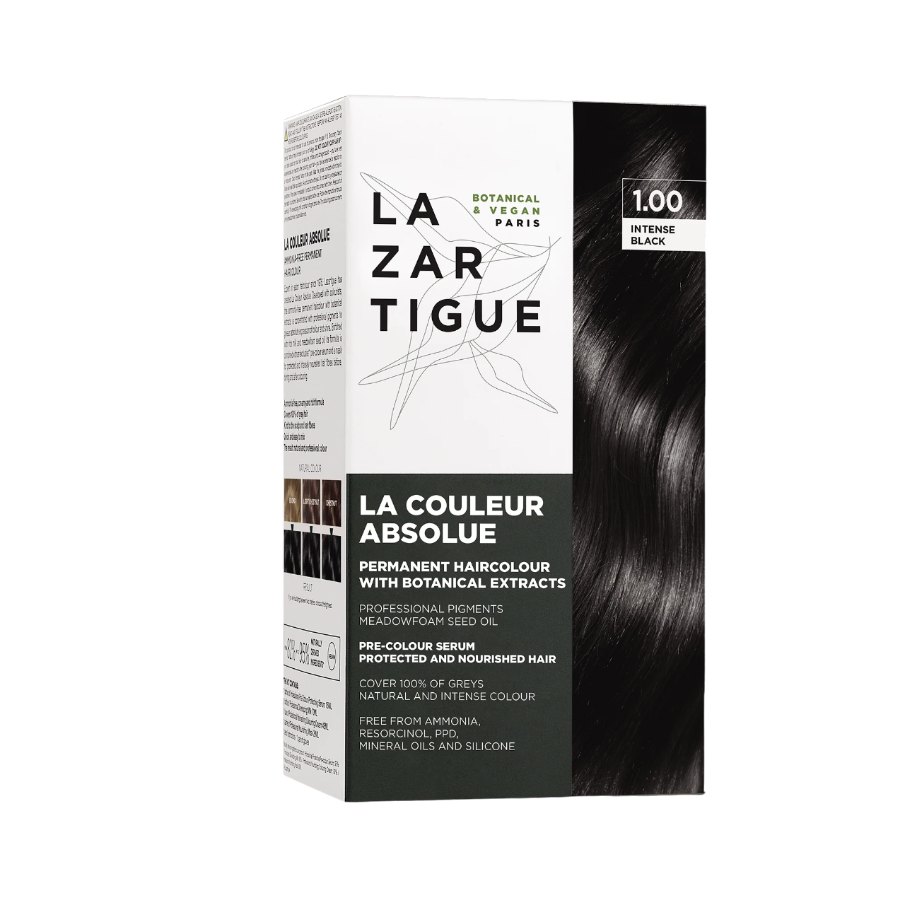 Lazartigue, La Couleur Absolue, Permanente Haarfarbe, 1.00 Intense Black, 143 ml