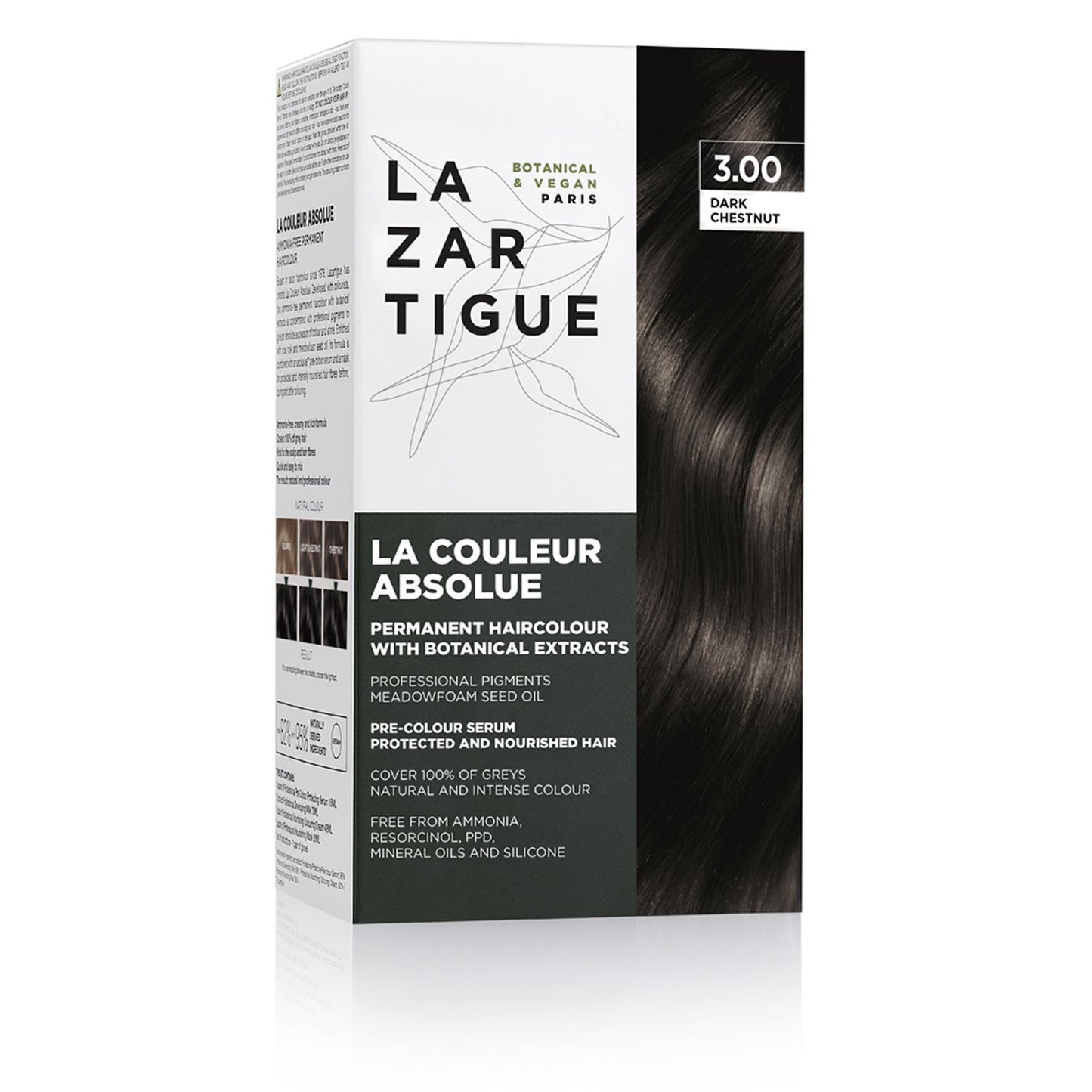 Lazartigue Lazartigue, La Couleur Absolue, Permanente Haarfarbe, 3.00 Dark Chestnut, 143 ml Regular