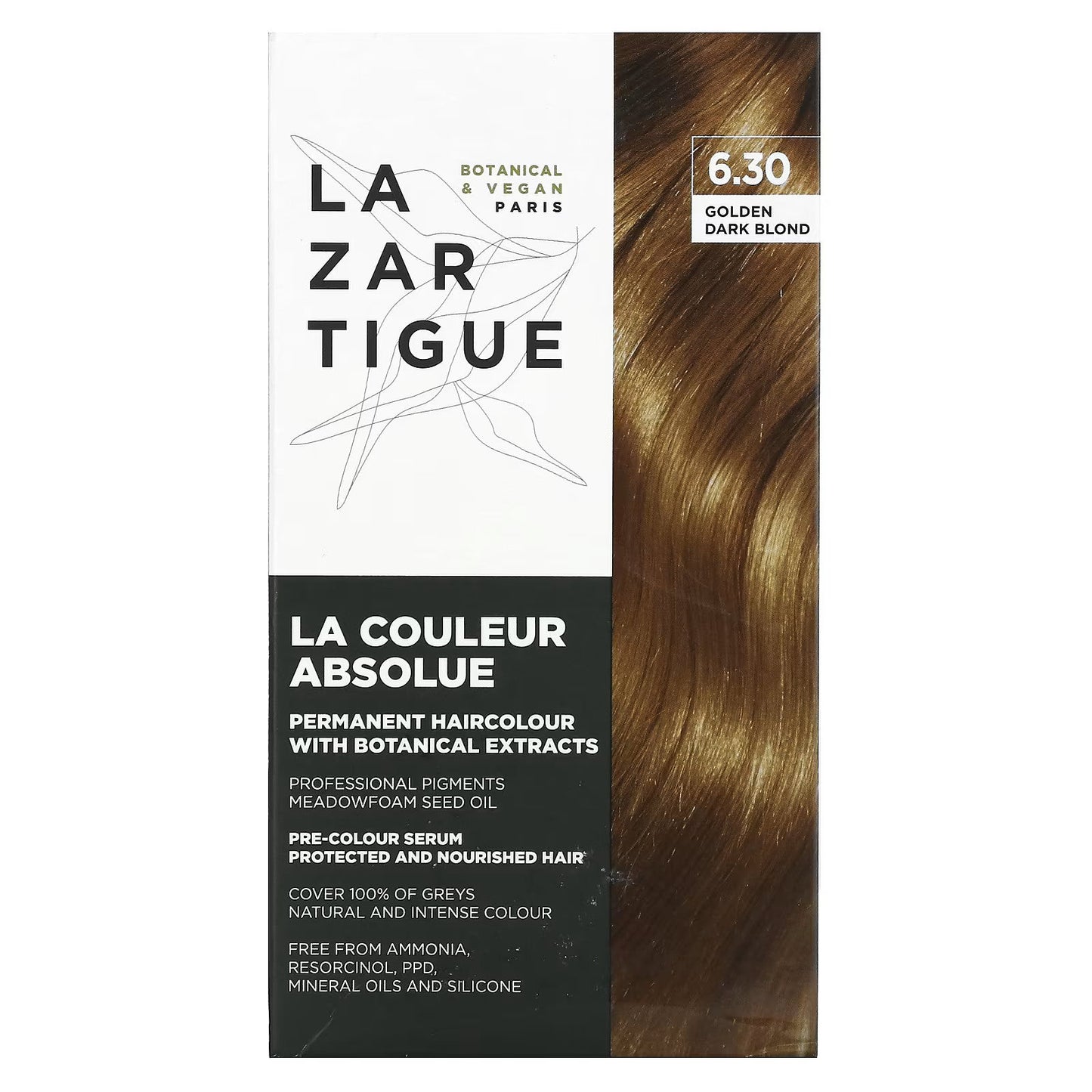 Lazartigue Lazartigue, La Couleur Absolue, Permanente Haarfarbe, 6.30 Golden Dark Blond, 143 ml Regular