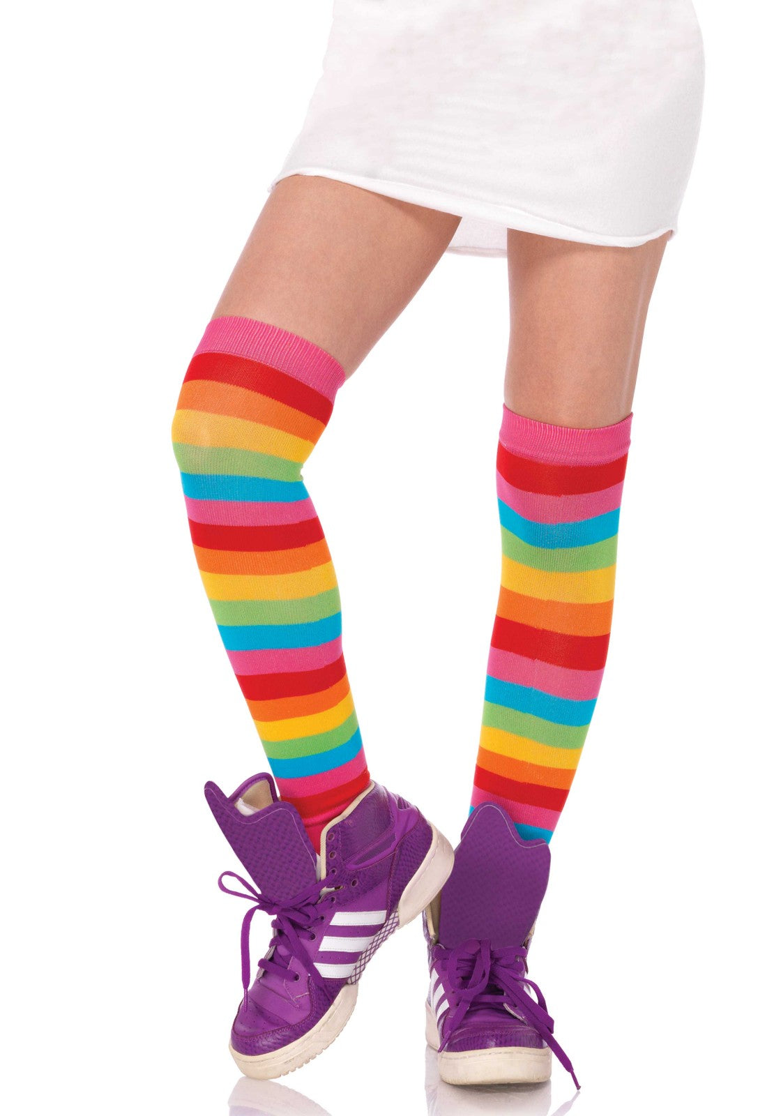 Leg Avenue Regenbogen Muster Overknee Wollsocken – Warm & Komfortabel - Fasnacht24.ch