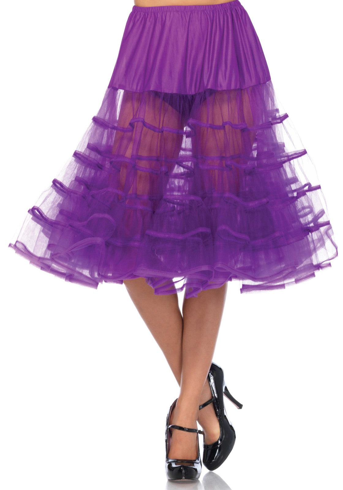 Leg Avenue Lang Petticoat – Grape Mit Seidenbesatz, Tüllrock - Fasnacht24.ch