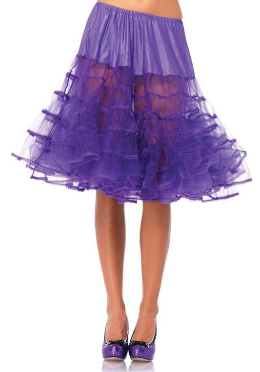 Leg Avenue lila langer Petticoat mit Seidenbesatz Nylon Tüllrock 53 cm