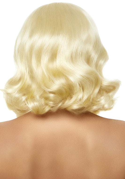 Leg Avenue Retro Bob Perücke – Blonde Lockige Party-Style - Fasnacht24.ch