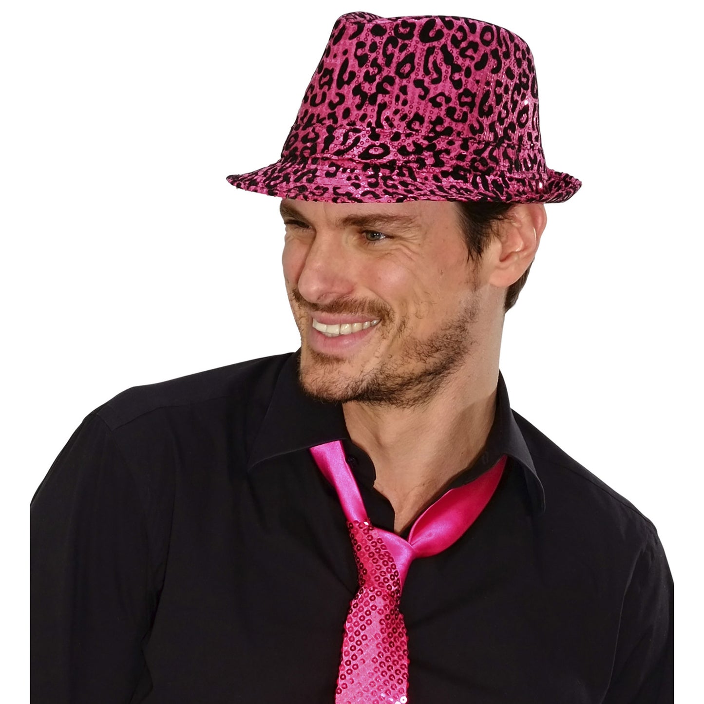 "LEOPARDMUSTER PAILLETTEN FEDORA" in 2 Farben sortiert – Ansicht 5