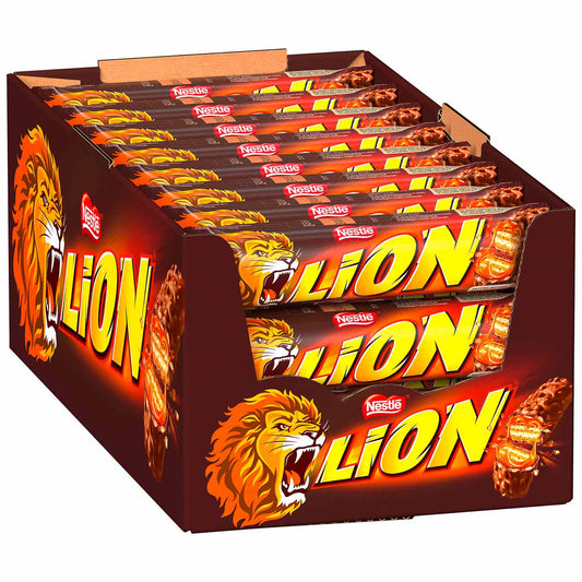 Lion 24x42g Display mit einzeln verpackten Riegeln – Produktansicht
